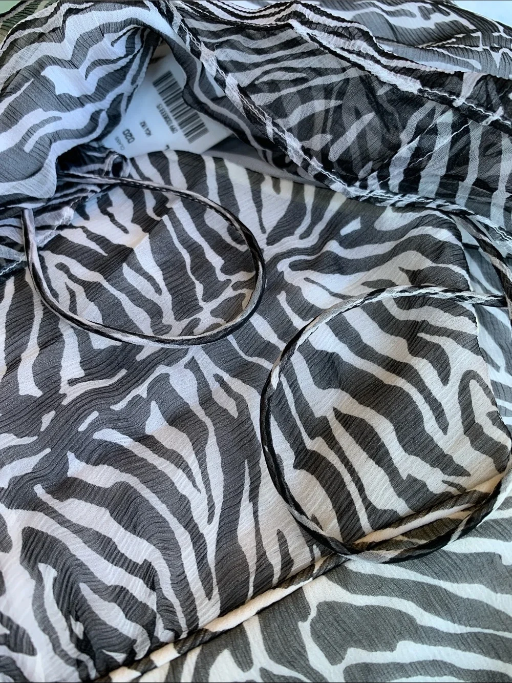 J CREW ANIMAL PRINTED 100% SILK New With Tags Zebra crinkle surplus crossover 6